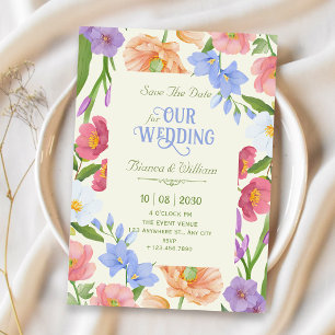 Wildflowers wedding save the date