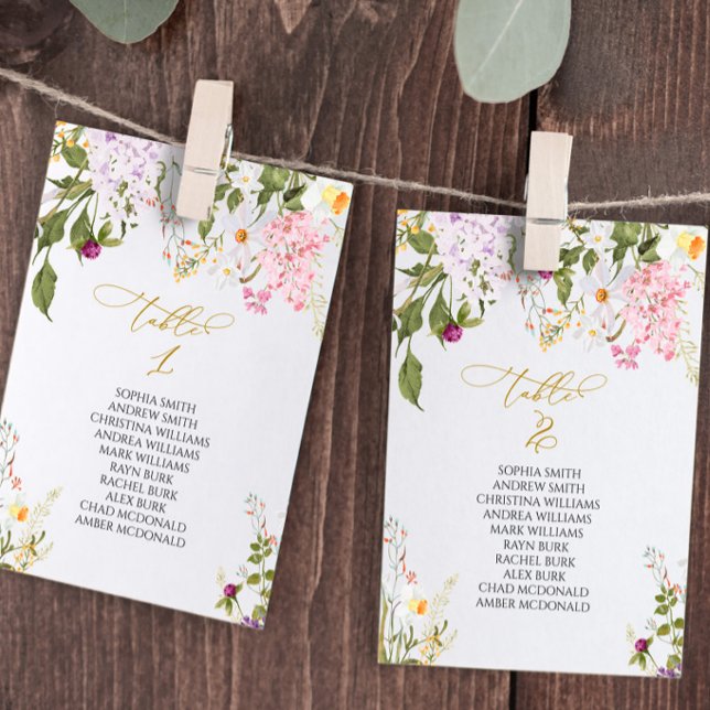 Wildflowers Wedding Table Number 1 Seating Chart (Creator Uploaded)