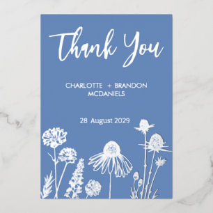 Wildflowers Wedding Thank You Gold 