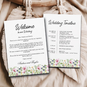 Wildflowers Wedding Welcome Bag Letter Card