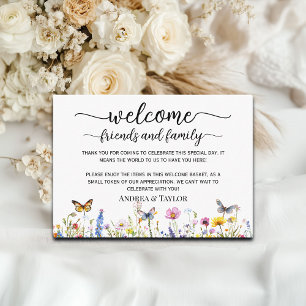 Wildflowers Welcome Gift Bag Basket Place Card