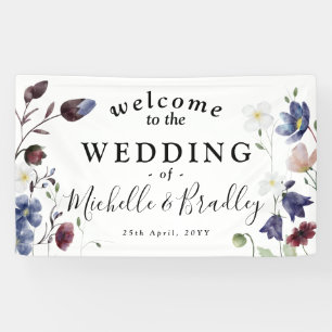 Wildflowers 'Welcome to' Chic Boho Wedding  Banner