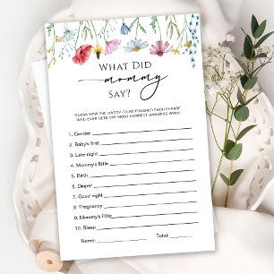 Wildflowers What Did Mummy Say Game