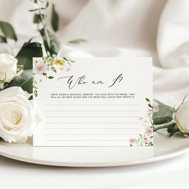 Wildflowers Who am I bridal shower game (Creator Uploaded)