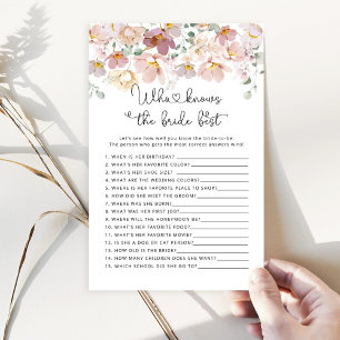 Wildflowers Who knows the bride best game