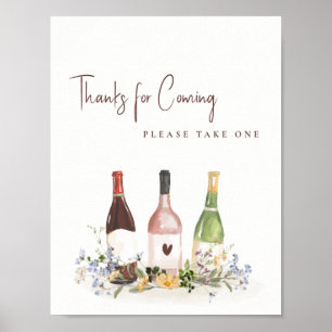 Wildflowers Wine Bottles Favor Sign Bridal Shower