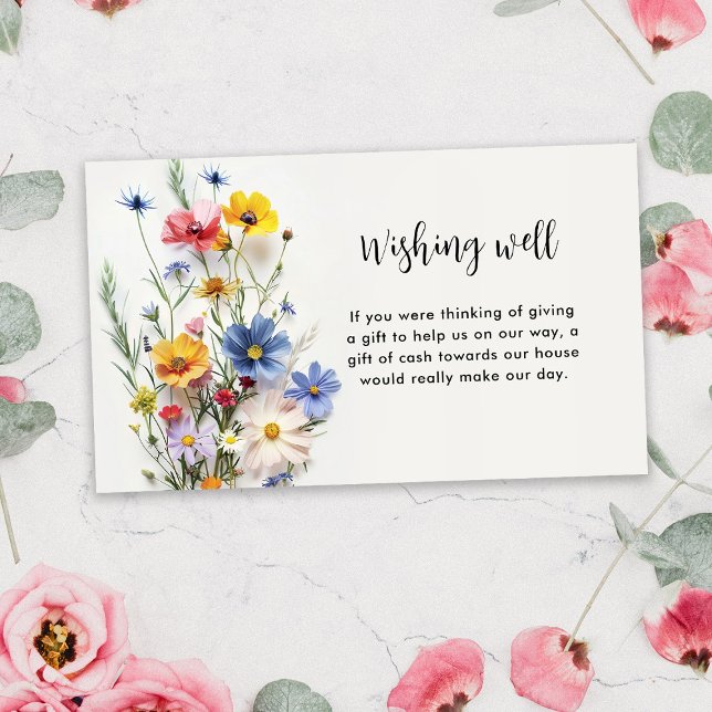 Wildflowers Wishing Well Bridal Shower Enclosure Card (Creator Uploaded)
