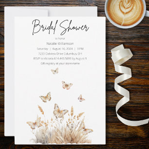Wildflowers with Butterflies Bridal Invitation