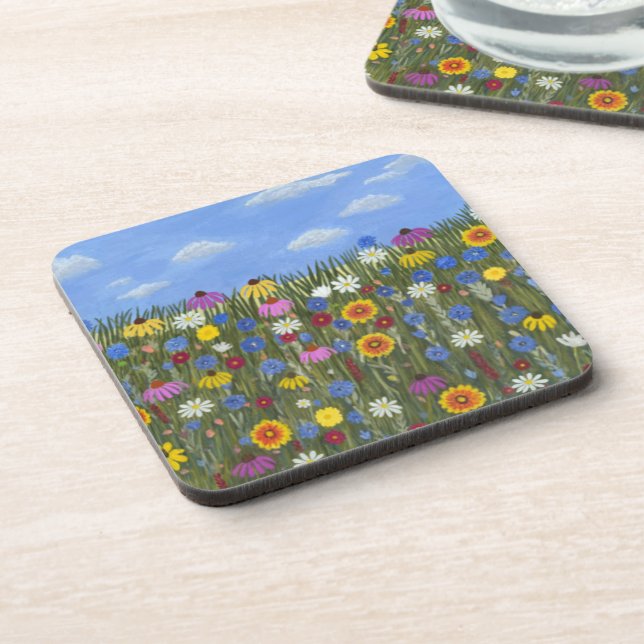 Wildflowers with Daisies Coaster (Left Side)