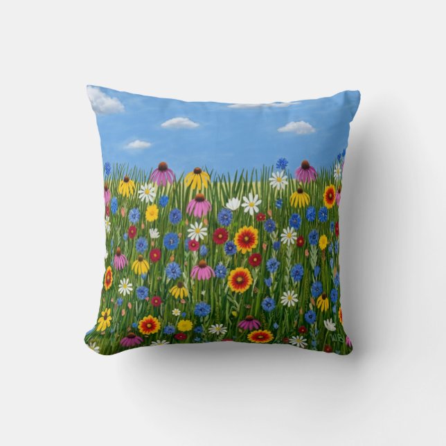 Wildflowers with Daisies Cushion (Front)