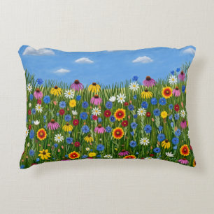 Wildflowers with Daisies Decorative Cushion
