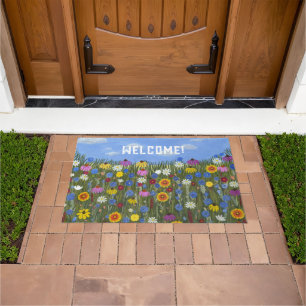 Wildflowers with Daisies Doormat
