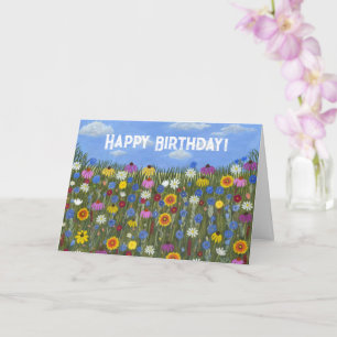 Wildflowers with Daisies Folded Card