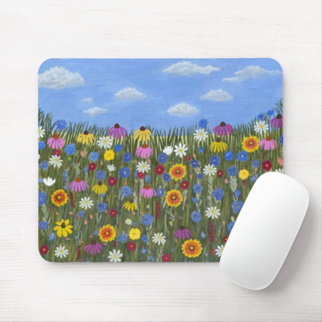 Wildflowers with Daisies Mouse Pad (With Mouse)