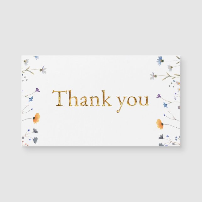 Wildflowers with Elegant Gold Script Thank you (Front)