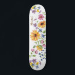 Wildflowers With Name Skateboard<br><div class="desc">Personalise & Gift this Beautiful Wildflowers With Name Skateboard to that Girly Girl in your life who is a bit daring and enjoys being outdoors with the wind blowing through her hair! Please be sure to check out my new skateboard designs in my "2024 Vintage Inspired Skateboards" to see more...</div>