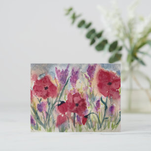 Wildflowers with poppies   card