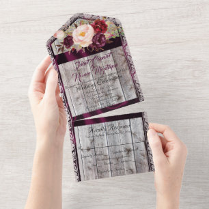 Wildflowers with Purple Ribbon, Lace & Lights All In One Invitation