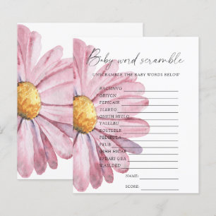 Wildflowers Word scramble baby shower game
