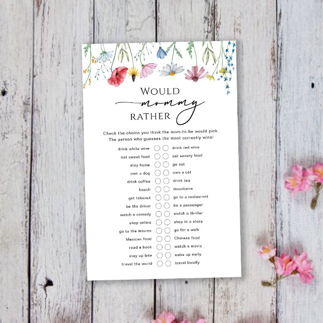 Wildflowers Would Mummy Rather Baby Game (Creator Uploaded)