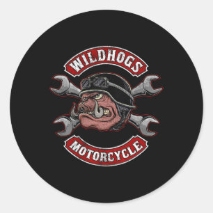 Wildhogs Motorcycle Speeders Wild Boars Hunting Bo Classic Round Sticker