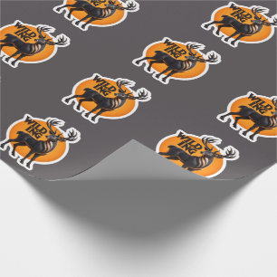 Wilding Stag Deer Sun Emblem Graphic Illustration Wrapping Paper