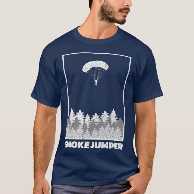Wildland Firefighter Smoke Jumper Retro T-Shirt (Front)