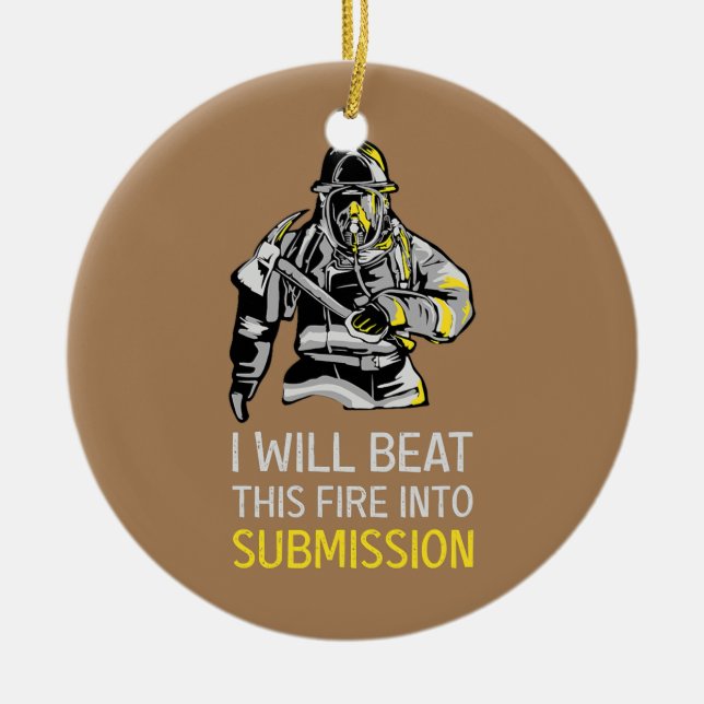 Wildland Firefighter Smokejumper Fire Eater  Ceramic Ornament (Front)