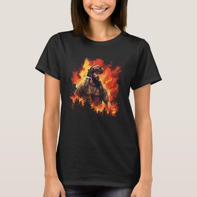 Wildland Firefighter Tshirt Men Forest Fire (Front)