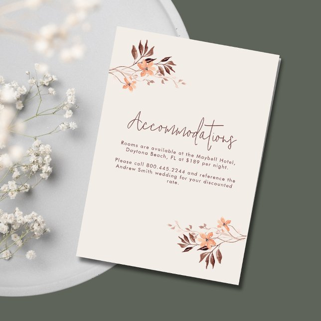 Wildlfower Boho Accommodations Details Enclosure Card (Wildlfower Boho Accommodations Details Enclosure Card)