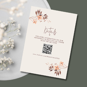 Wildlfower Boho QR Wedding Website Enclosure Card