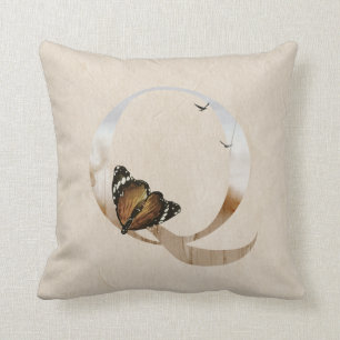 Wildlife Alphabet Letter Q Throw Pillow