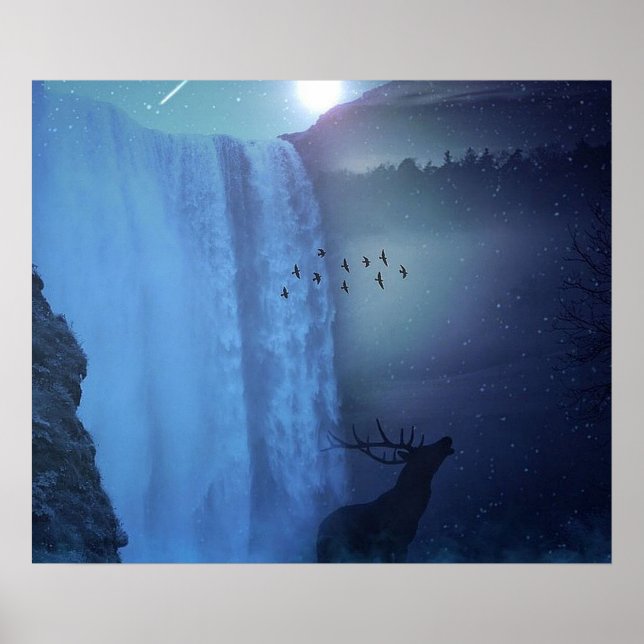 Wildlife and Waterfalls Poster (Front)