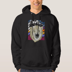 Wildlife Animal Arctic Animal Retro Polar Bear Hoodie