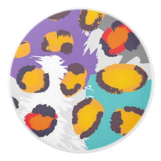 Wildlife animal pattern ceramic knob (Front)