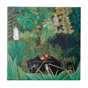 Wildlife Animals in Tropical Forest Ceramic Tile