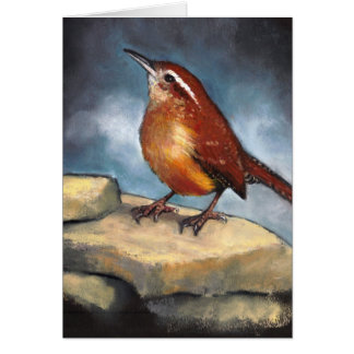 Wildlife Art: Carolina Wren on Rocks: Pastel