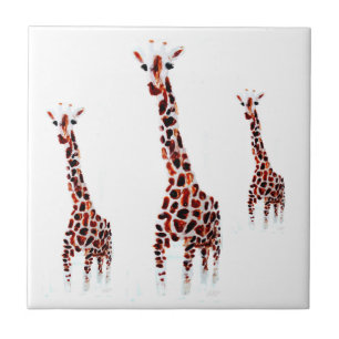 Wildlife Art Giraffe Wild Animals Tile