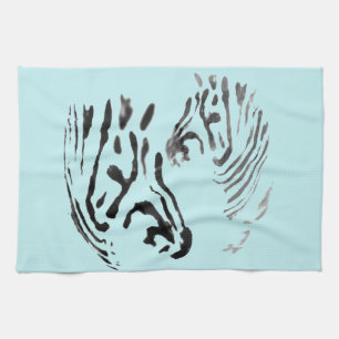Wildlife Art Zebras Custom Colour Tea Towel