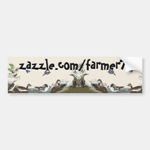Wildlife Artwork Audubon Collage Bumpersticker Bumper Sticker