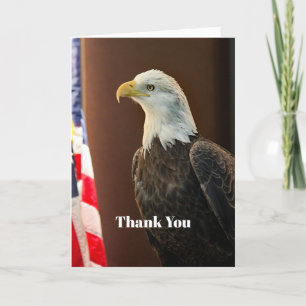Wildlife Bald Eagle American Flag Thank You Card