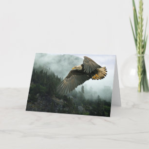WILDLIFE Bald Eagle & Misty Forest Greeting Cards