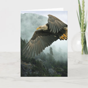WILDLIFE Bald Eagle & Misty Forest Greeting Cards