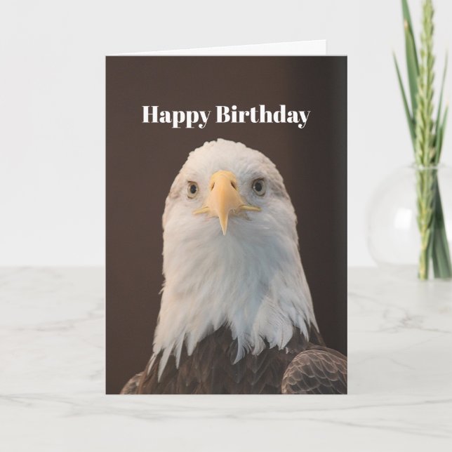 Wildlife Bald Eagle Portrait Photo Birthday Card (Front)