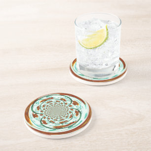 Wildlife Big Cat Kaleidescope Pattern Lions Coaster