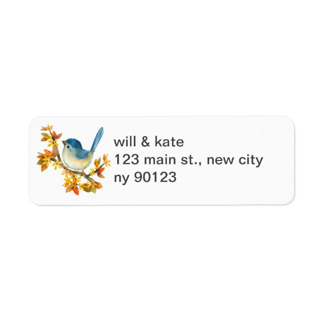 Wildlife Blue Bird Return Address Labels (Front)