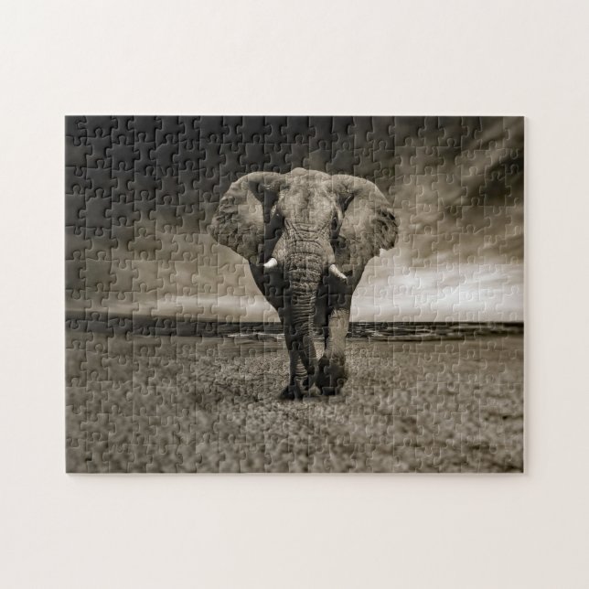 Wildlife Bull Elephant Photo Jigsaw Puzzle (Horizontal)