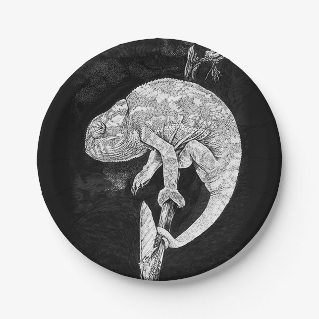 Wildlife Chameleon Paper Plate (Front)