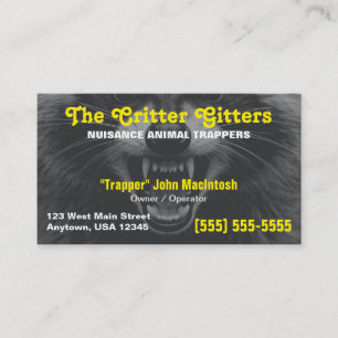 Wildlife Control Animal Trapper Business Card