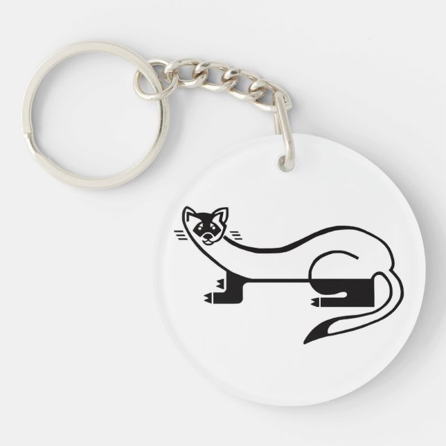 Wildlife - Cool Black-footed FERRET - Nature -  Key Ring (Front)